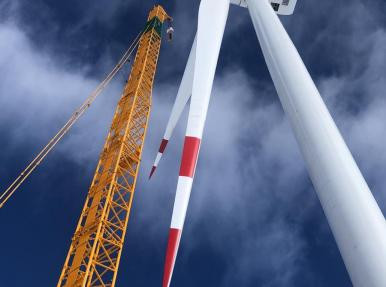 Монтаж турбин ветроэлектростанции Aksu