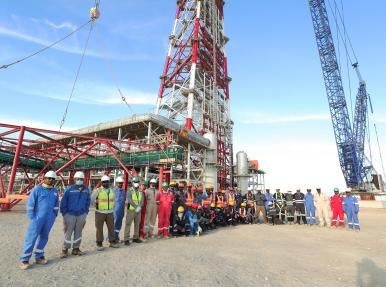 Flare Stack Module Installation at Duqm Refinery